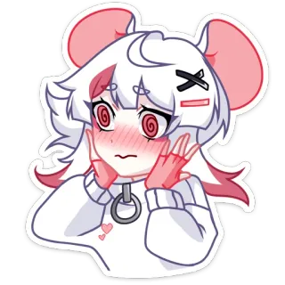 ☺️ Anime, Sticker, Carino, Arrossire, Imbarazzato, Ragazza Anime whatsapp sticker