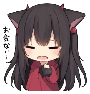 😈 赤金 アニメ, 猫耳, 泣く, 可愛い, カワイイ, 漫画 telegram sticker