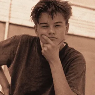 🌻 Leonardo DiCaprio leonardo dicaprio, actor, young, celebrity, thinking telegram sticker