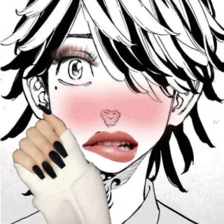 🥵 anime, manga, makeup, aesthetic, art, character whatsapp sticker