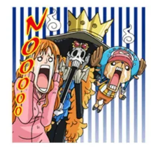 😱 One Piece OOOOOO anime, manga, character, shocked, cartoon, Nami, Brook, Chopper telegram sticker