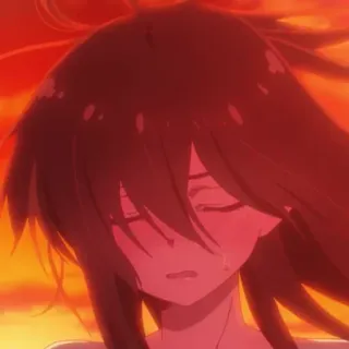 ❤️ animé, pleurer, triste, personnage, femme, mélancolie whatsapp sticker