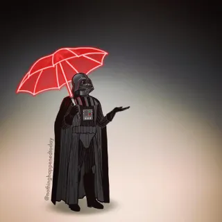 😁 Darth Vader Star Wars darth vader, regenschirm, regen, star wars whatsapp sticker
