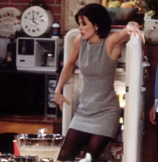 🐚 femme, cuisine, robe, Monica Geller, Friends, série TV telegram sticker