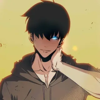 🧬 anime, manhwa, sung jinwoo, solo leveling, anime boy, fantasy telegram sticker