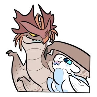 👀 dragon, dessin animé, fantaisie, animal, créature, mignon telegram sticker
