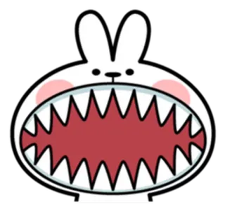 😬 lapin, monstre, animal, créature, effrayant, lapinou telegram sticker
