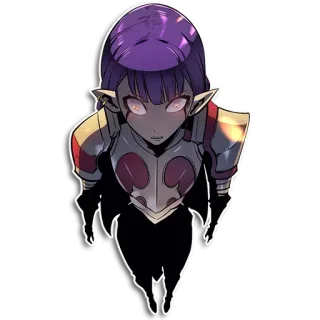 😮 fantasy, elf, armor, magic, female, cartoon telegram sticker