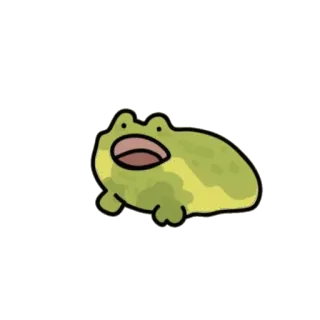 😯 ếch, động vật, xanh lá cây, hoạt hình, lưỡng cư telegram sticker