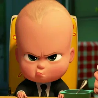 😠 Boss Baby The Boss Baby dessin animé, bébé, patron, costume, film telegram sticker