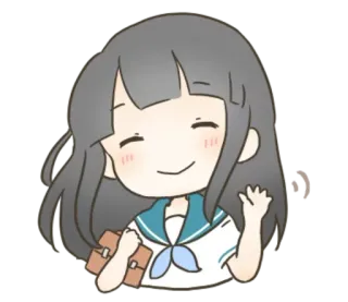 ☺️ fille anime, uniforme scolaire, chibi, dessin animé telegram sticker
