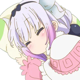 😴 Kanna Kamui Miss Kobayashi's Dragon Maid 애니메이션, 칸나, 칸나 카무이, 드래곤 메이드, 자는, 귀여운, 귀여운 telegram sticker