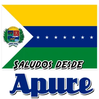 🇻🇪 SALUDOS DESDE Apure Apure, Venezuela, Salam, Bendera, Negara Bagian, Perjalanan whatsapp sticker