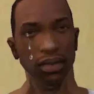 😢 CJ Grand Theft Auto CJ, Grand Theft Auto, Llorando, Triste, Lágrimas, Videojuego whatsapp sticker