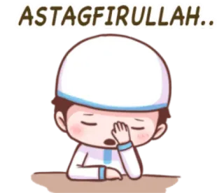 😔 ASTAGFIRULLAH イスラム, イスラム教徒, 宗教的, 漫画, 祈り telegram sticker