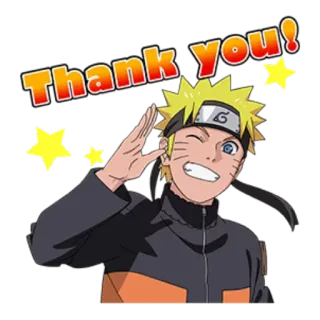 🙇 Naruto Thank you! Аниме, Манга, Наруто, Спасибо, Звёзды, Персонаж telegram sticker