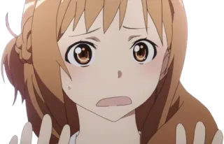 😳 Asuna Yuuki Sword Art Online Anime, Fofo/a, Assustado/a, Feminino, Asuna telegram sticker