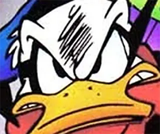 😡 Donald Duck paperino, cartoni animati, disney, arrabbiato, fumetto whatsapp sticker