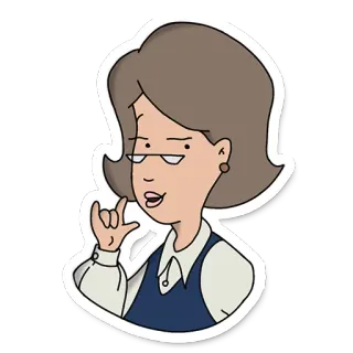 🙂 cartone animato, donna, personaggio, occhiali, insegnante telegram sticker