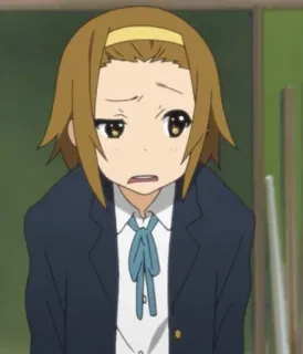 🌟 Ritsu Tainaka K-On! anime, girl, cute, student, school uniform, k-on telegram sticker