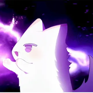 ❤️ cat, magic, anime, lightning, cute telegram sticker