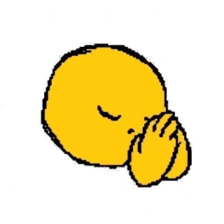 🙏 อีโมจิ, คำอธิษฐาน, สวดมนต์, สีเหลือง, มือ, กราฟิก telegram sticker