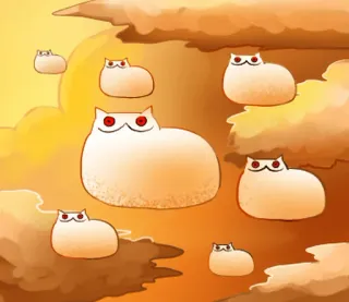🐱 gato, nuvem, branco, céu, olhos, fofo, desenho animado, animal telegram sticker