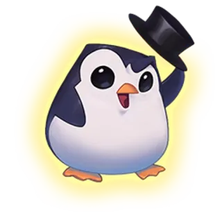 👋 펭귄, 모자, 귀여운, 동물, 만화, 게임 telegram sticker