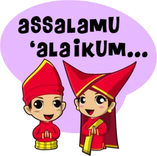 😊 assalamu'alaikum... salam, islami, imut, indonesia, budaya telegram sticker