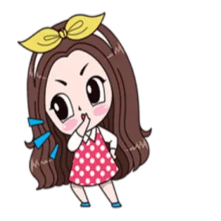🌝 Desenho animado, Garota, Bonito, Bravo, Irritado, Exasperado, Personagem telegram sticker