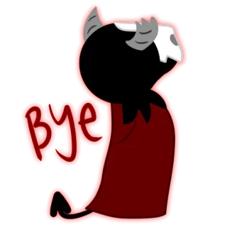 👋 Bye мультфильм, демон, приветствие, прощание, пока telegram sticker