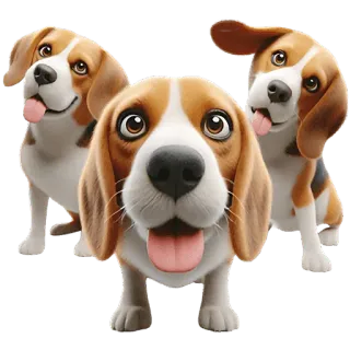 😳 beagle, dog, puppy, cute, animal, pet telegram sticker