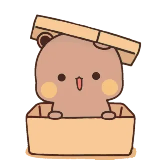 🧸 медведь, милый, животное, мультфильм, коробка, каваий telegram sticker