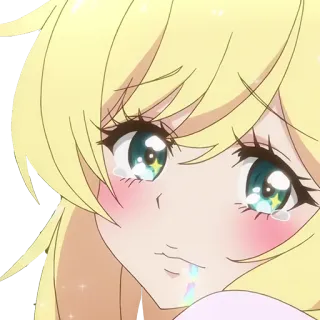 🥺 Аниме, Манга, Мультфильм, Плачет, Девушка, Блондинка telegram sticker