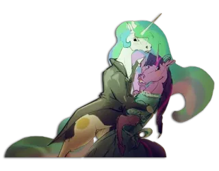 💃 Celestia My Little Pony 만화, 포니, 공주, 포옹, 판타지 whatsapp sticker