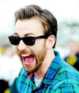 😂 Chris Evans chris evans, ator, celebridade, homem, óculos de sol, retrato telegram sticker