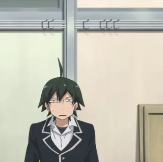 🕸 Hachiman Hikigaya My Teen Romantic Comedy SNAFU Anime, Personagem, Adolescente, Escola telegram sticker