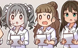 😮 Anime, Chicas, Linda, Estudiantes, Sorprendida telegram sticker