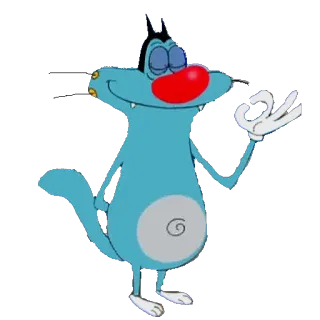 👌 Oggy Oggy and the Cockroaches chat, dessin animé, animé, geste ok, série télé, oggy, méditation telegram sticker