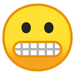😬 Emoji, Gigi terkatup, Wajah, Kuning telegram sticker