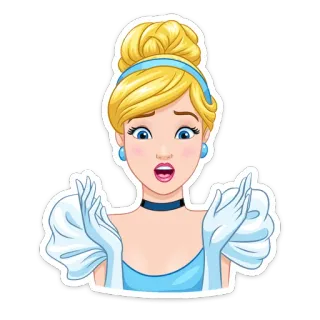 😮 Cinderella princesa, cenicienta, dibujos animados, disney, cuento de hadas, personaje whatsapp sticker
