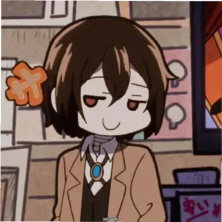 😊 Osamu Dazai Bungou Stray Dogs anime, manga, bungou stray dogs, osamu dazai, dazai, character, chibi telegram sticker