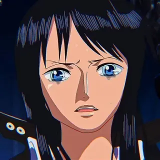 📚 Nico Robin One Piece anime, one piece, nico robin, crying, sad, character whatsapp sticker
