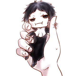 ☹️ Cartoon, Niedlich, Figur, Charakter, Hand, Chibi telegram sticker