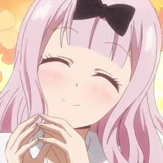 💜 Chika Fujiwara Kaguya-sama: Love Is War аниме, Чика Фудзивара, Кагуя Сама, милый, каваи, розовые волосы telegram sticker