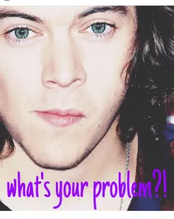 😒 Harry Styles what's your problem?! harry styles, c'est quoi ton problème, célébrité, mème, question, pop star, chanteur telegram sticker
