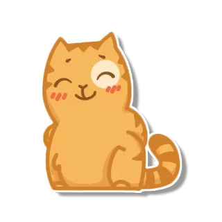 ☺️ gato, lindo, naranja, animal, dibujos animados, feliz, kawaii telegram sticker