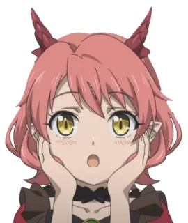 ❤️ Anime, Personage, Schattig, Demon, Meisje whatsapp sticker