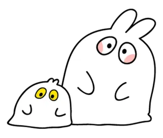 👻 Kreskówka, Słodki, Królik, Blob, Zwierzę, Ilustracja telegram sticker