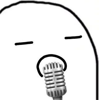 😐 микрофон, пение, персонаж, музыка, выступление, рисунок whatsapp sticker